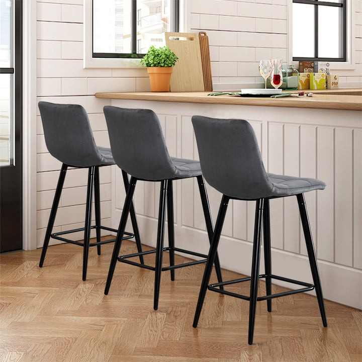 Christie Velvet Bar Stools [Set of 2] [65cm] [75cm]