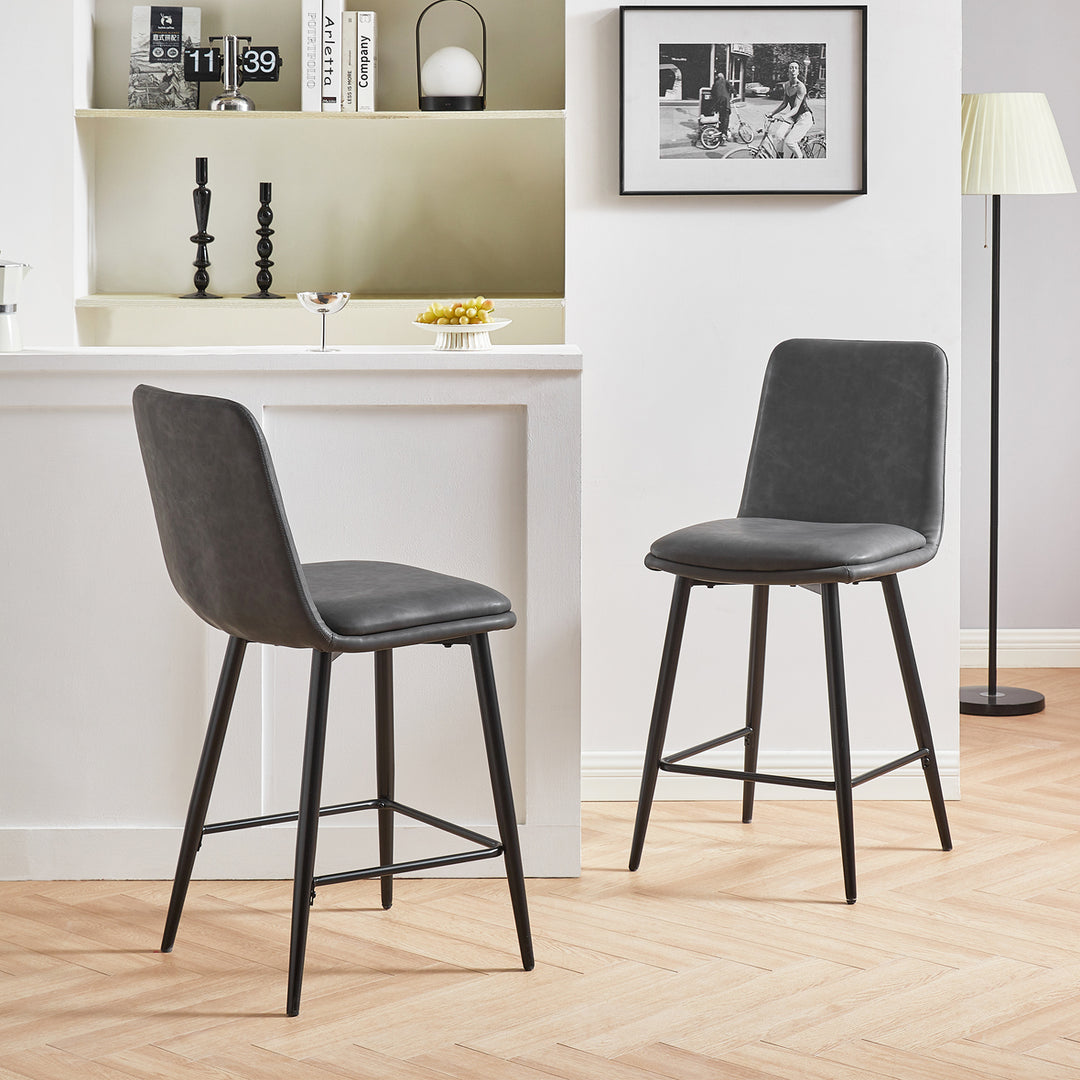 Louvre Bar Stool [Set of 2] [65CM] [PU Leather]