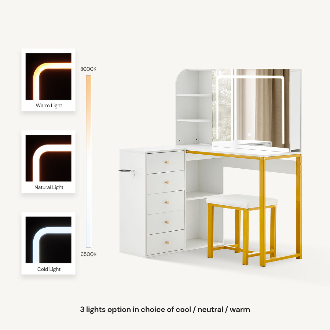 Amelia Corner Dressing Table Set