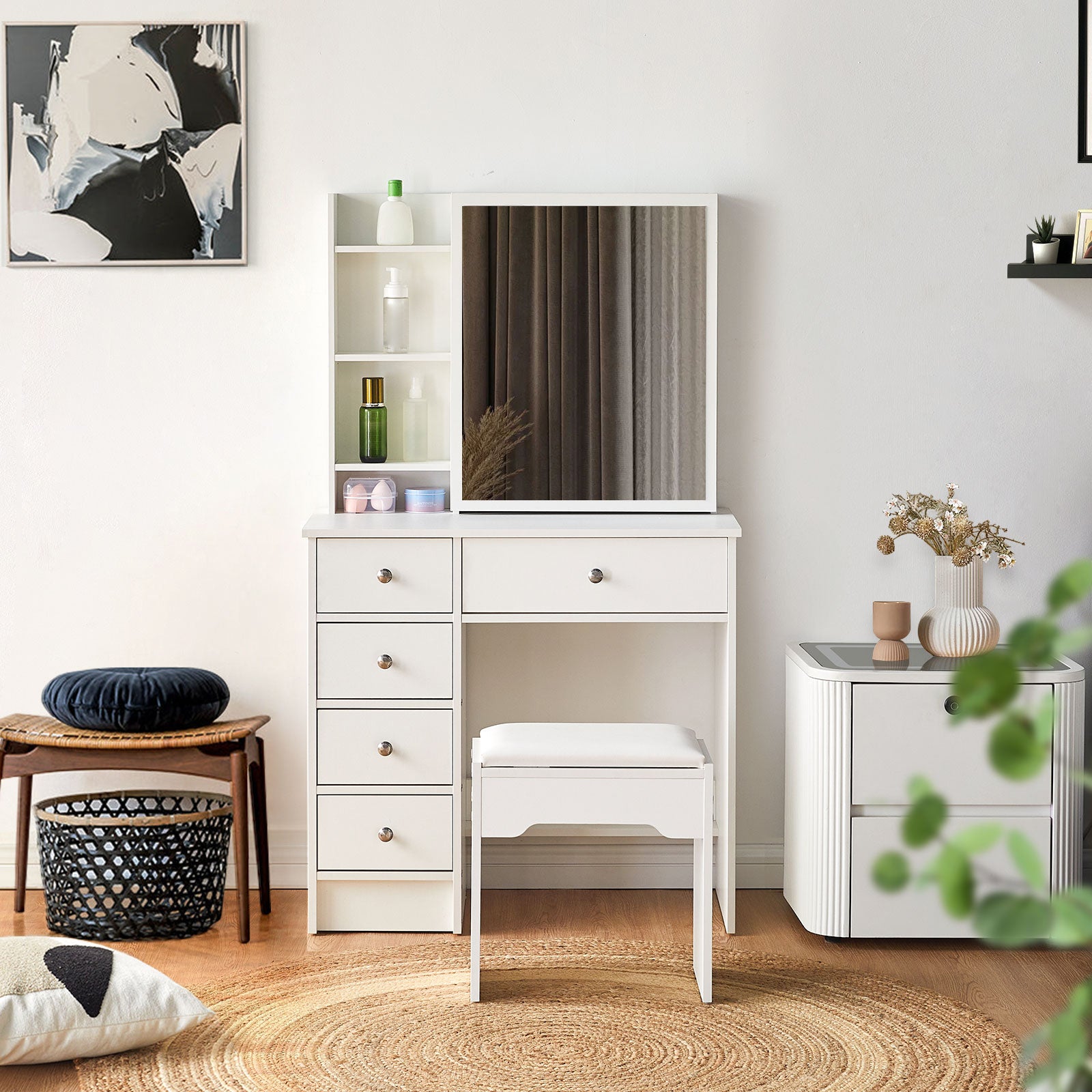White Dressing Table With Mirror Dressing Table MALLING W/mirror 5