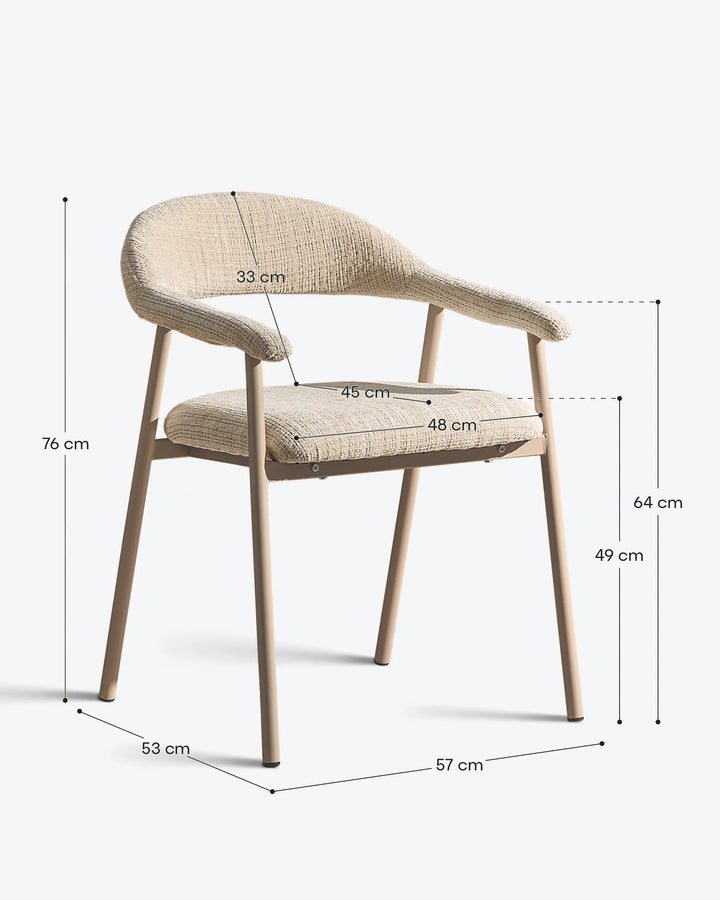 Arlo Dining Chair dimensions with detailed measurements for dining room planning