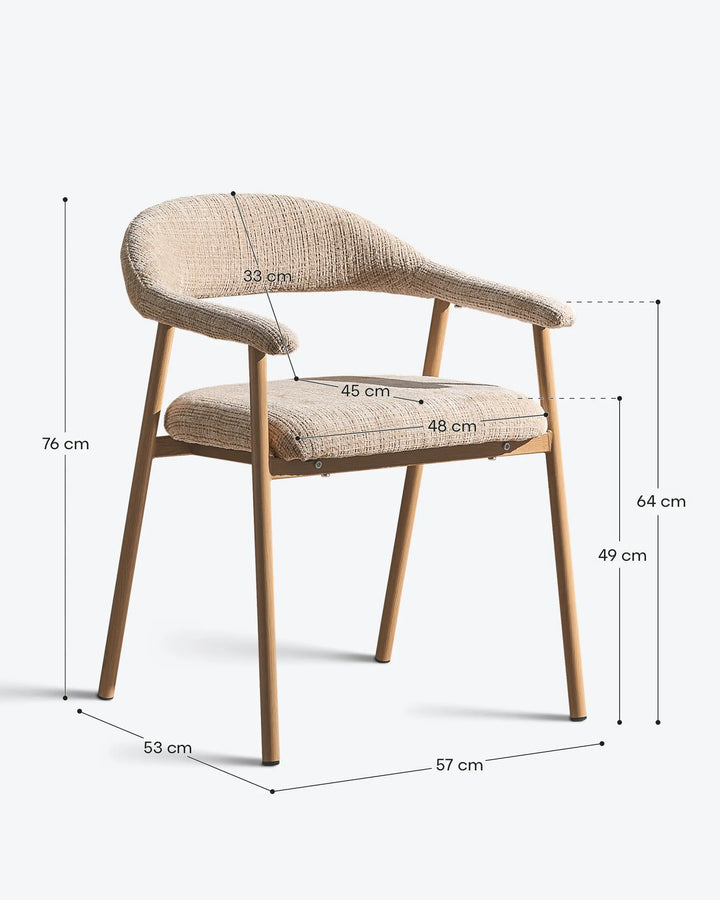 Arlo Dining Chair dimensions with detailed measurements for dining room planning