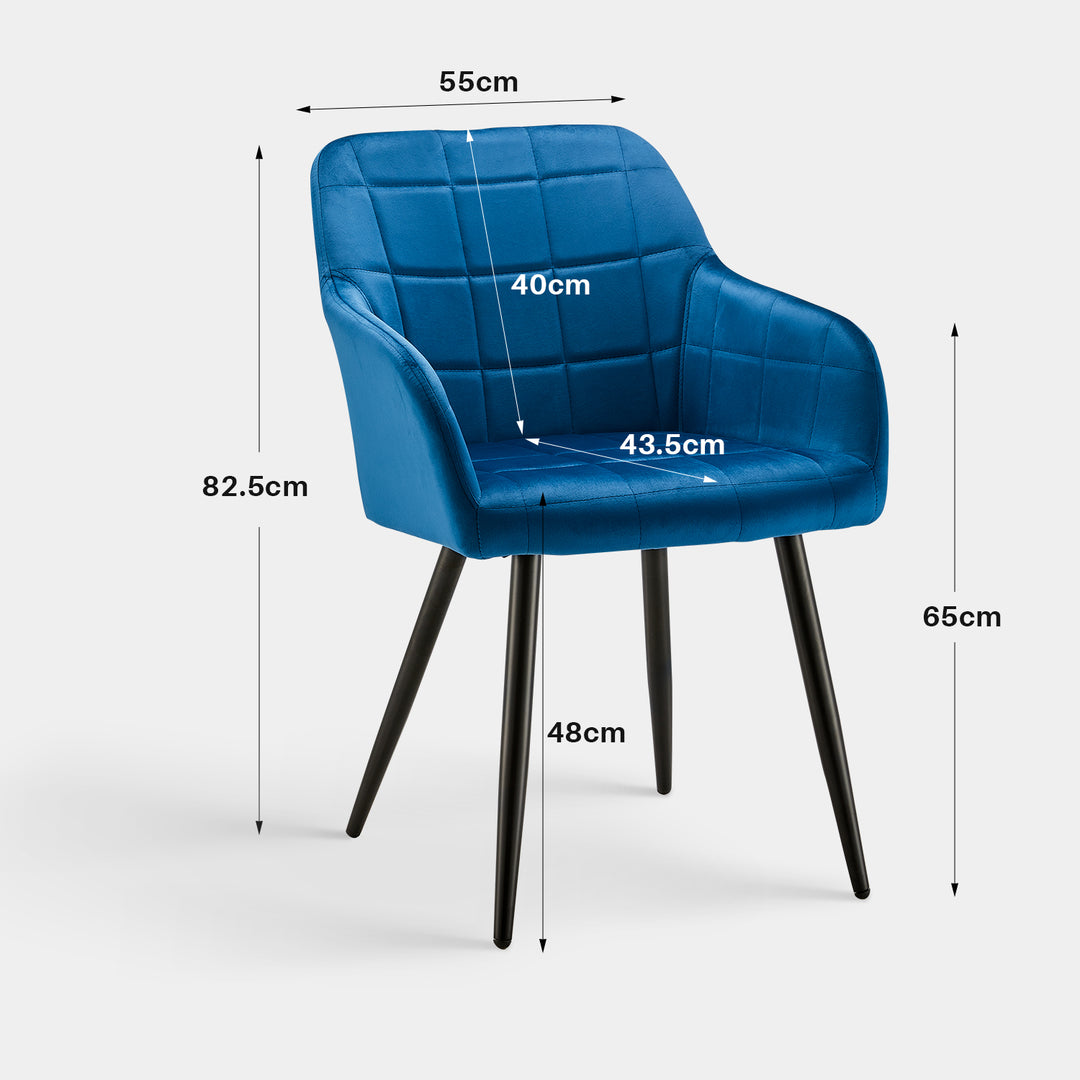 Bloor Dining Chairs [Set of 2] [Velvet]