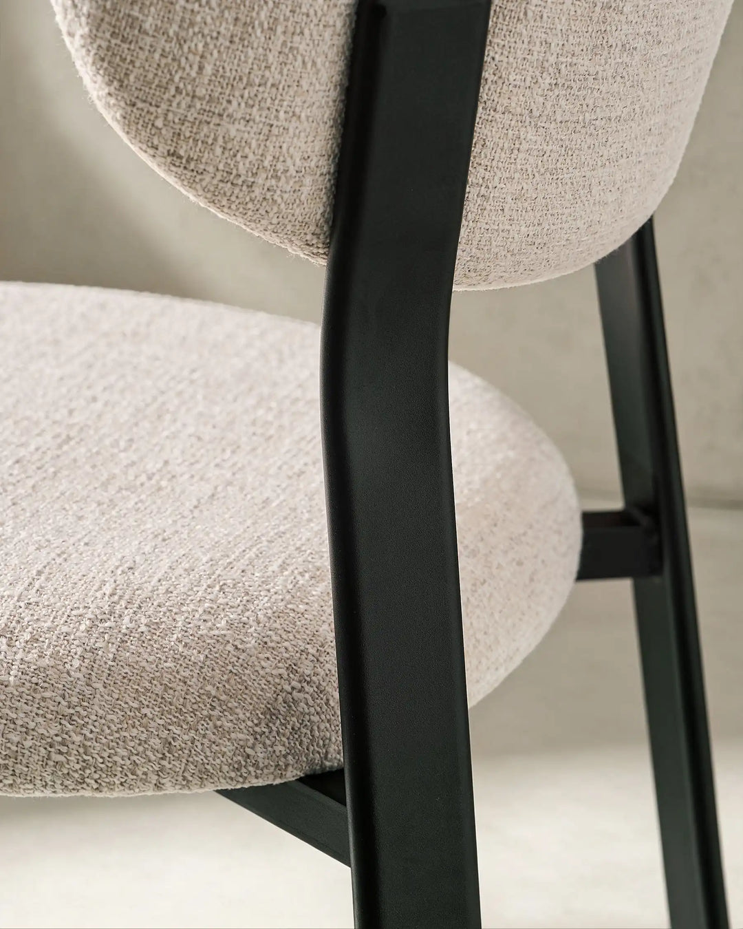 Black oak wood effect legs detail on Bramley Bar Stool with rustic farmhouse character