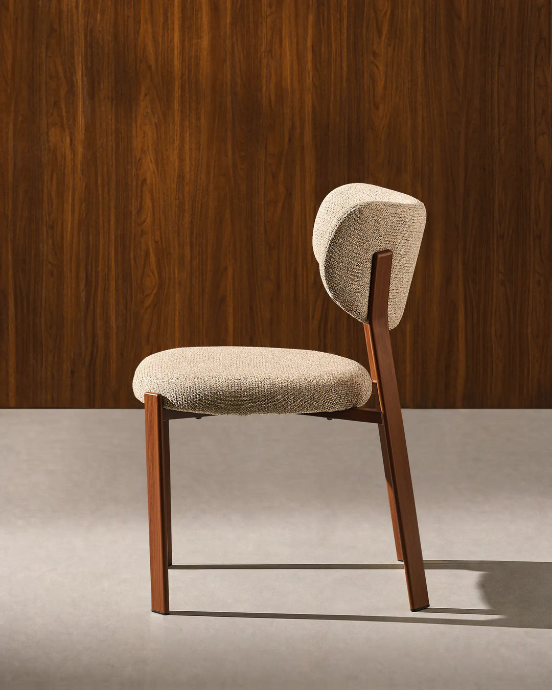 Bramley Rustic Chenille Dining Chair full side 90 degree view