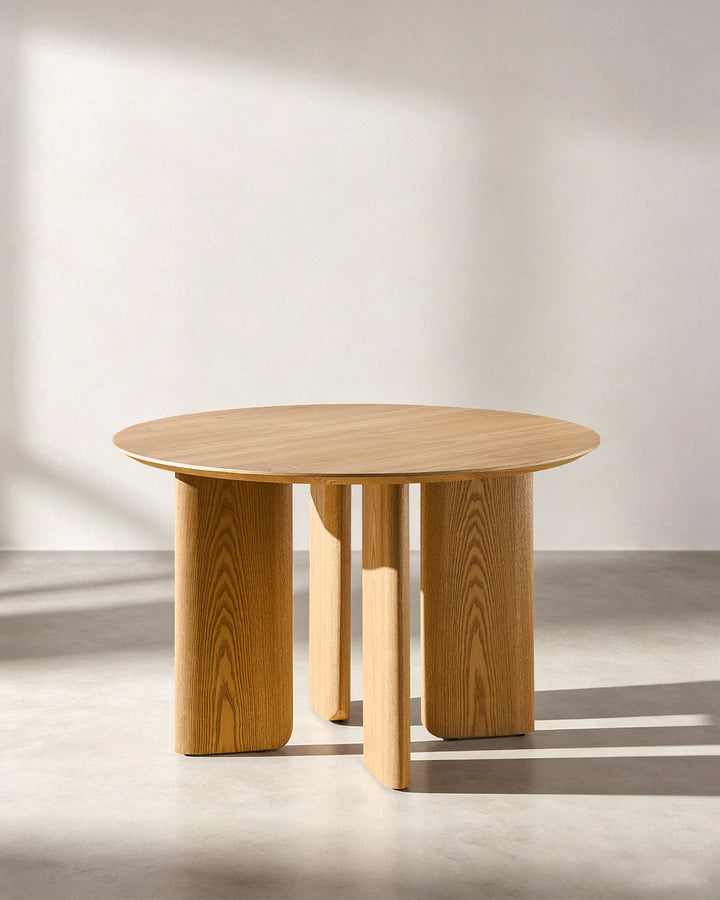 Bramley oak dining table front view with rectangular tabletop and solid wooden legs