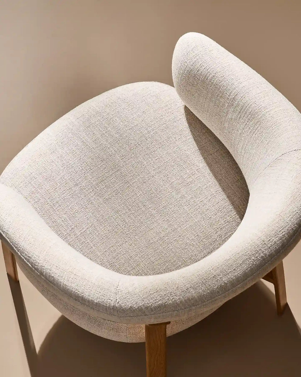 Top view showing the wide upholstered seat of the Bramley Accent Chair