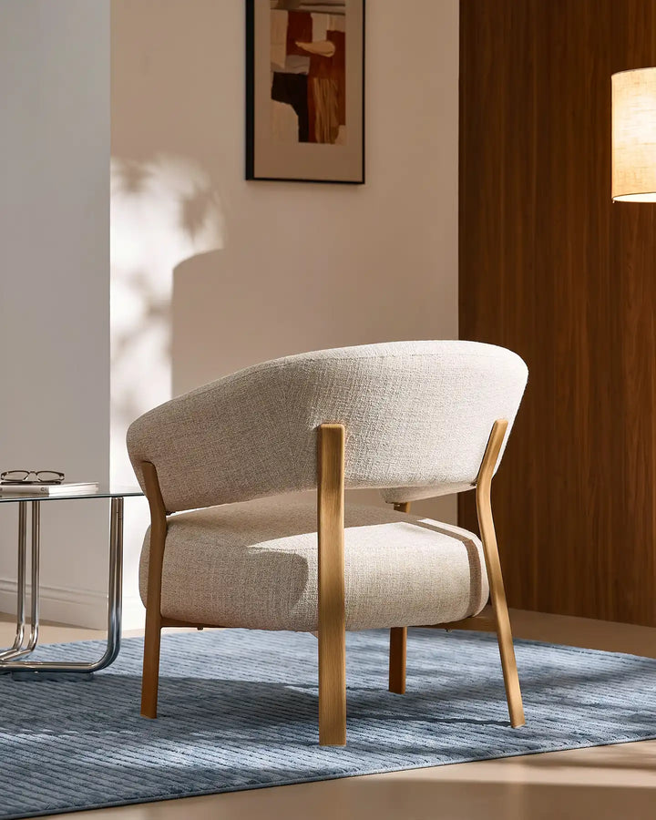 Two Bramley Accent Chairs in oak creating a cosy conversation area in the living room