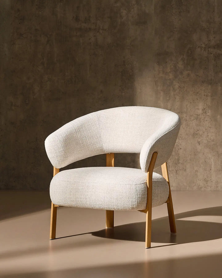 Bramley Accent Chair oak angled side view