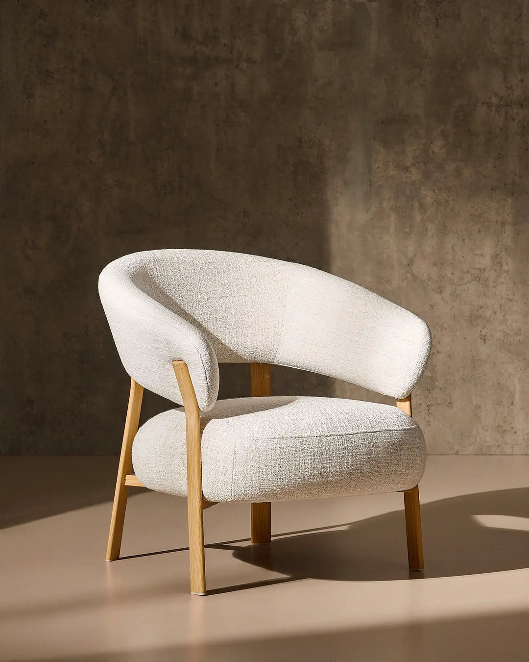 Bramley Accent Chair oak front 45 degree view