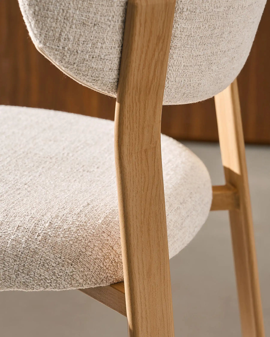 Wood effect legs detail on Bramley Oak Bar Stool with rustic farmhouse inspired finish