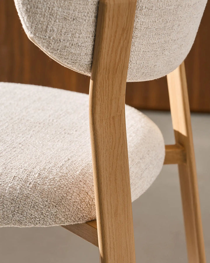 Wood effect legs detail on Bramley Oak Bar Stool with rustic farmhouse inspired finish