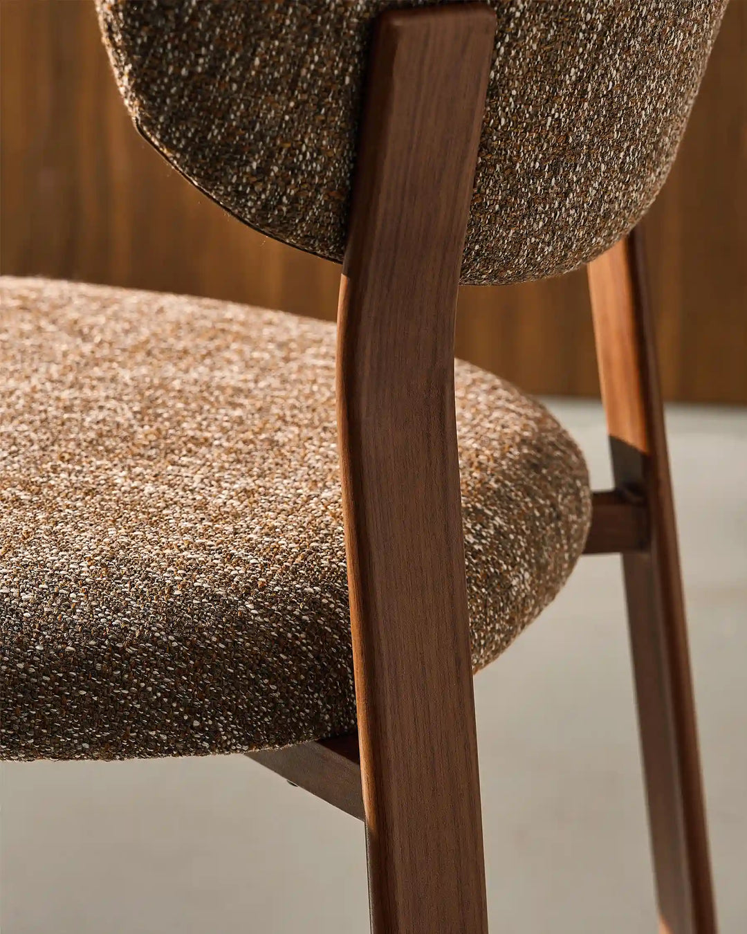 Walnut wood effect legs detail on Bramley Bar Stool with rustic farmhouse inspired finish
