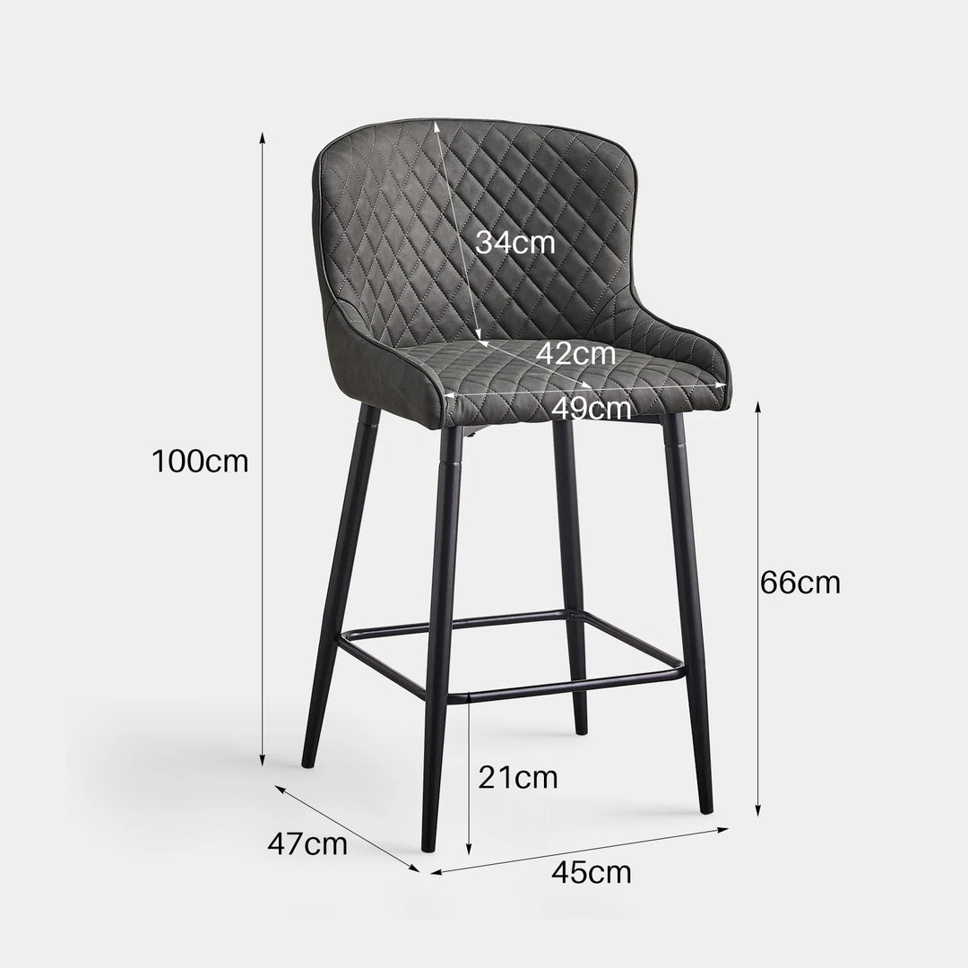 Dundas Bar Stools [Set of 2] [PU Leather]
