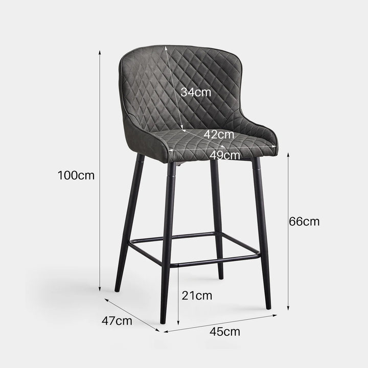 Dundas Bar Stools [Set of 2] [PU Leather]