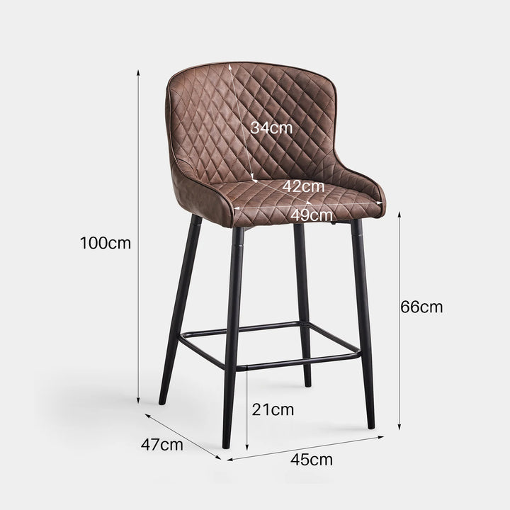 Dundas Bar Stools [Set of 2] [PU Leather]