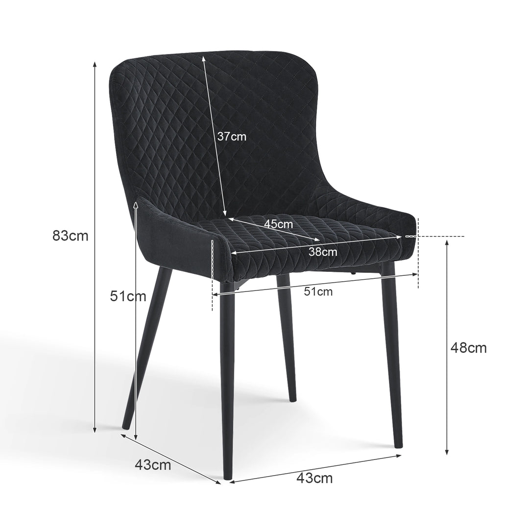 Dundas Velvet Dining Chairs [Set of 2]