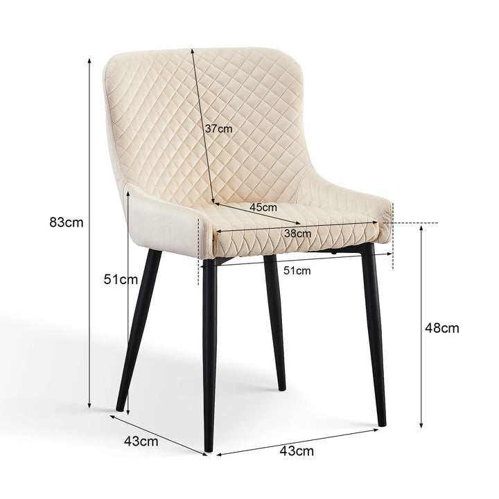 Dundas Velvet Dining Chairs [Set of 2]