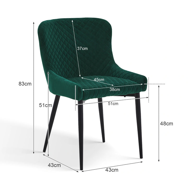 Dundas Velvet Dining Chairs [Set of 2]