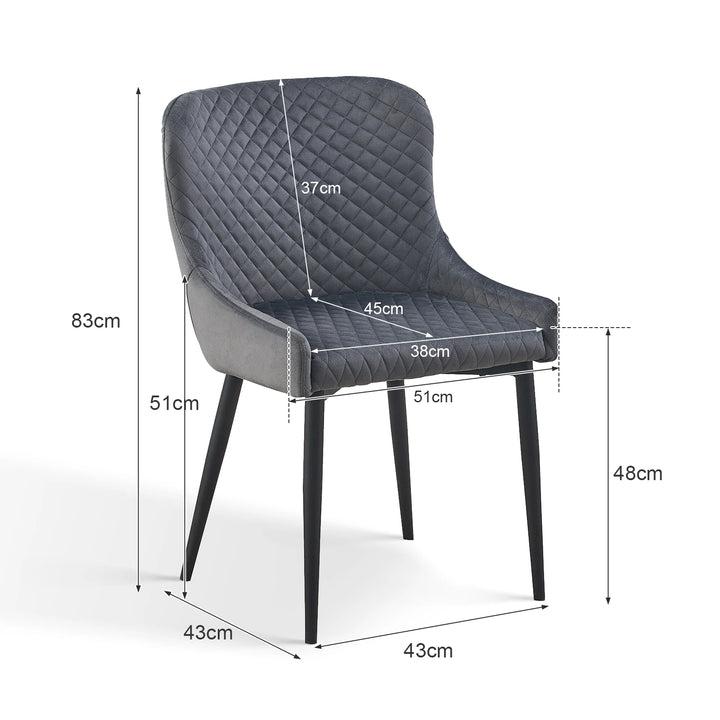 Dundas Velvet Dining Chairs [Set of 2]