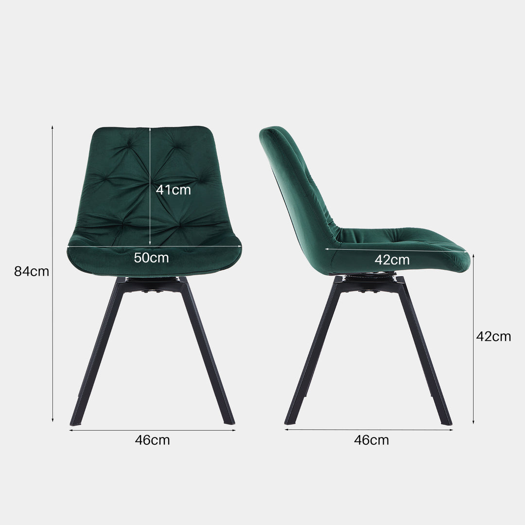 Carista Swivel Dining Chairs [set of 4] [velvet]