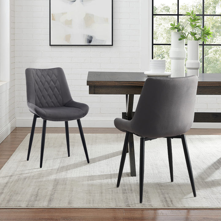 Carl Dining Chairs [Set of 2] [Velvet]