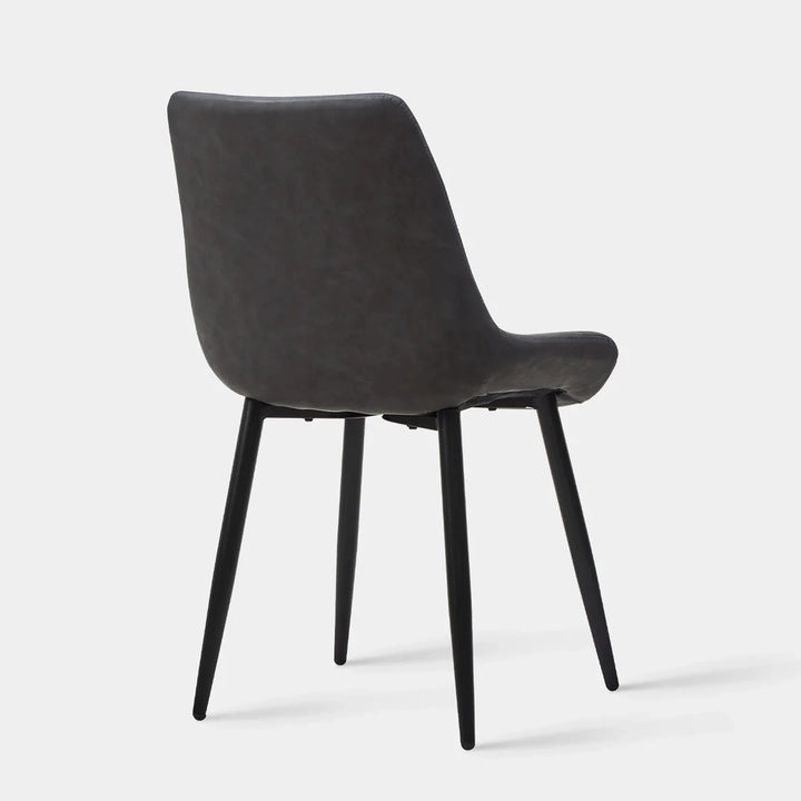 Carl Dining Chairs Set of 2 PU Leather Grey 11