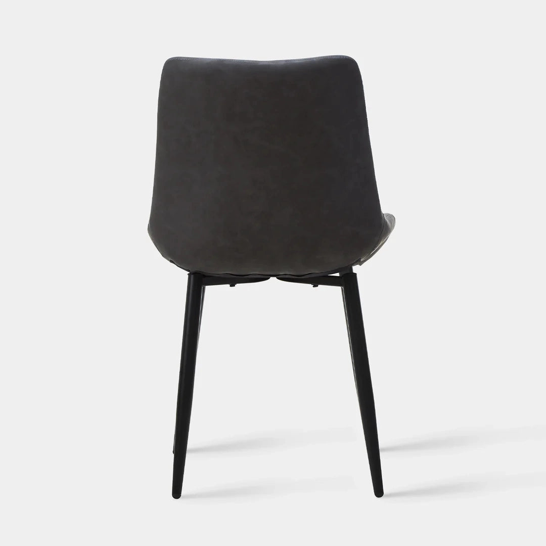 Carl Dining Chairs Set of 2 PU Leather Grey 12