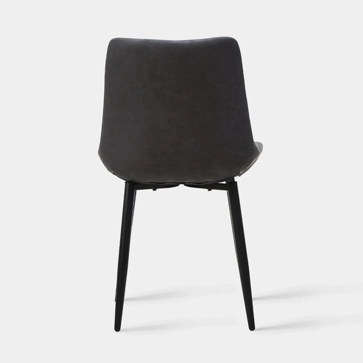 Carl Dining Chairs Set of 2 PU Leather Grey 12