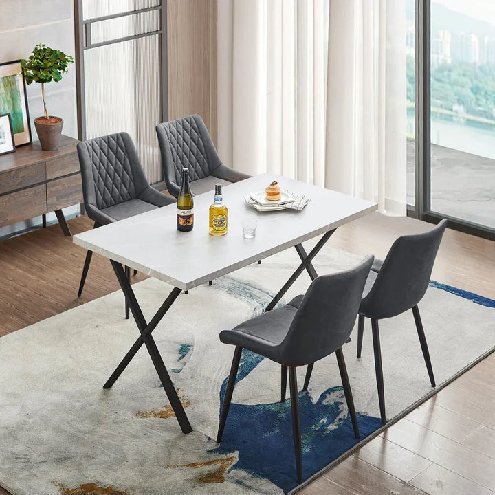 Carl Dining Chairs Set of 2 PU Leather Grey 3