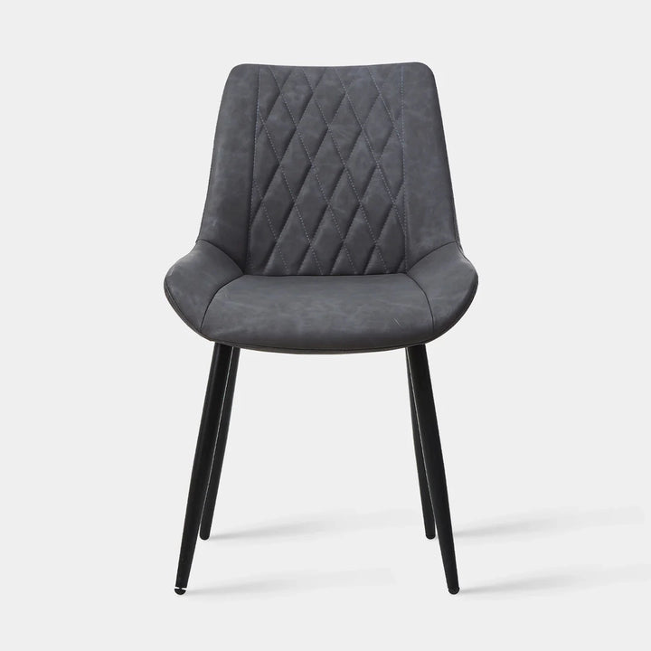 Carl Dining Chairs Set of 2 PU Leather Grey 6