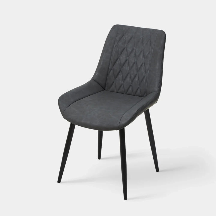 Carl Dining Chairs Set of 2 PU Leather Grey 9