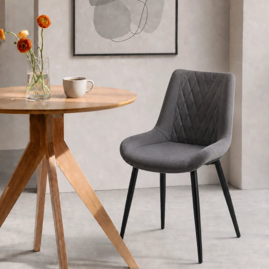 Carl Velvet Dining Chairs with black metal legs