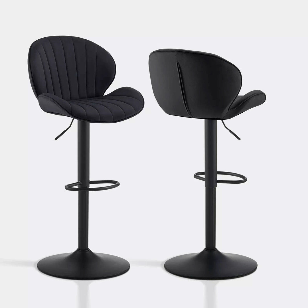 Caryol Swivel Bar Stool [Set of 2] [Height Adjustable] [Velvet] - Clipop Furniture