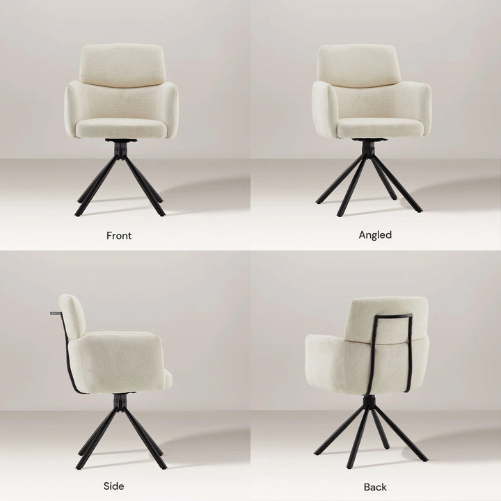 Castoro Swivel Dining Chair Cream White 5