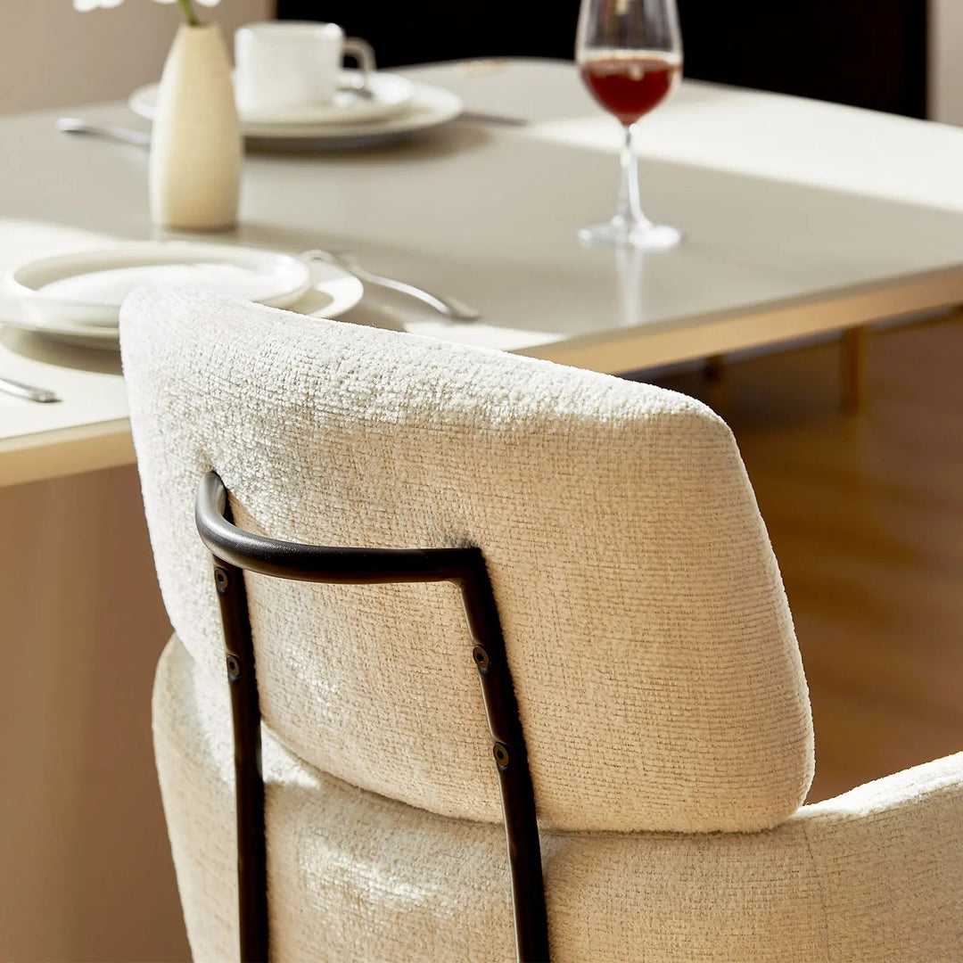 Castoro Swivel Dining Chair Cream White 7