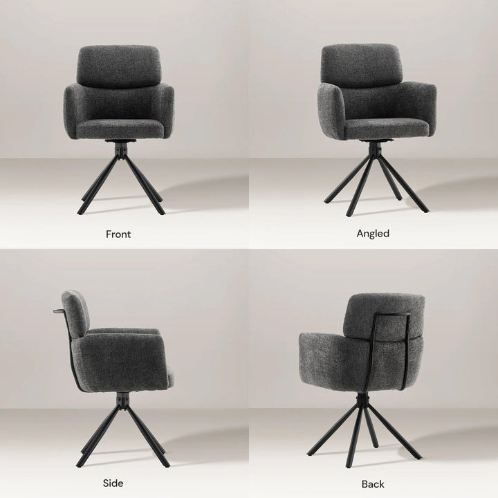 Castoro Swivel Dining Chair Grey 5