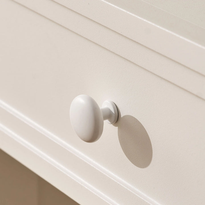 Ceris vanity table drawer panel with layered rustic design detail