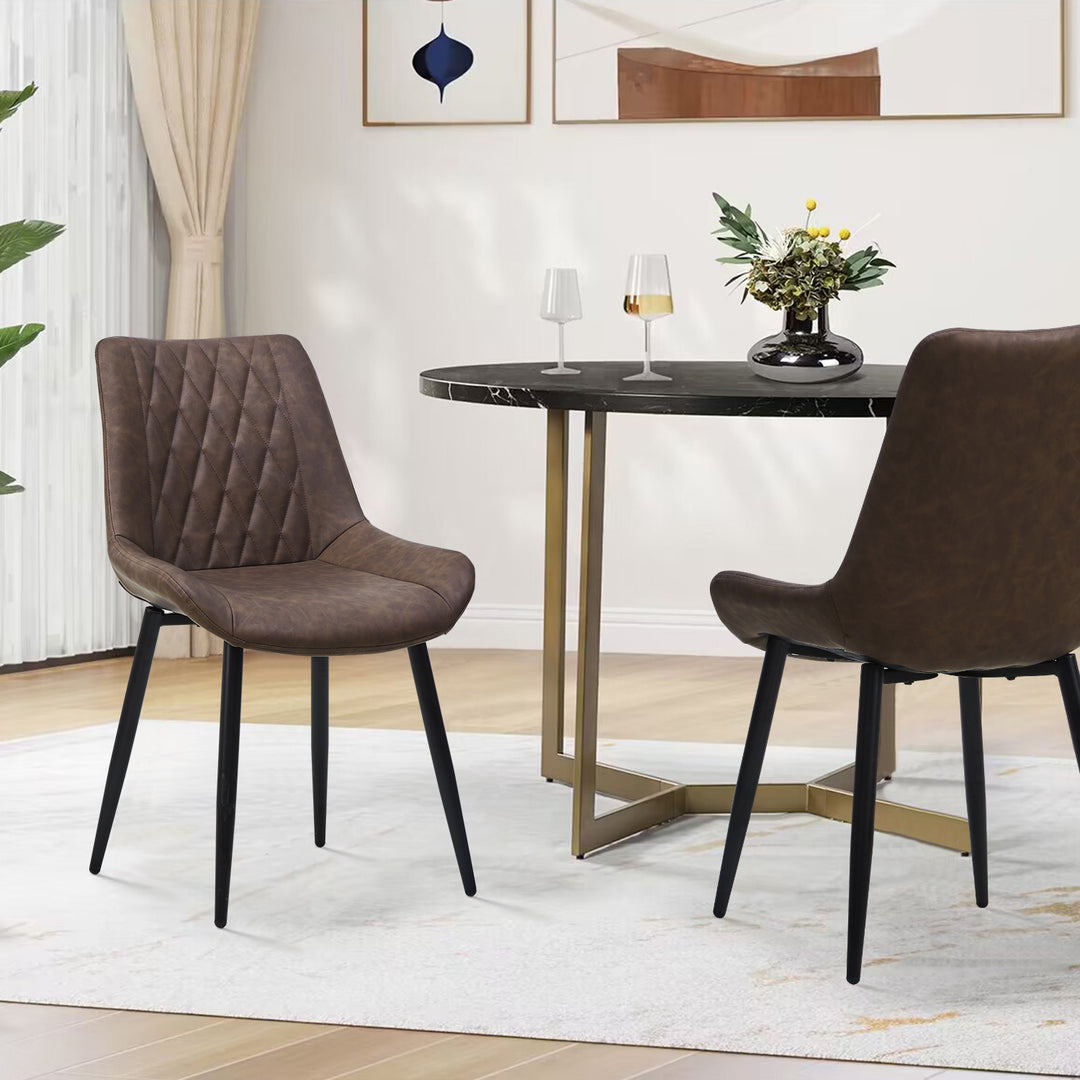 Carl Dining Chairs [Set of 2] [Faux Leather]