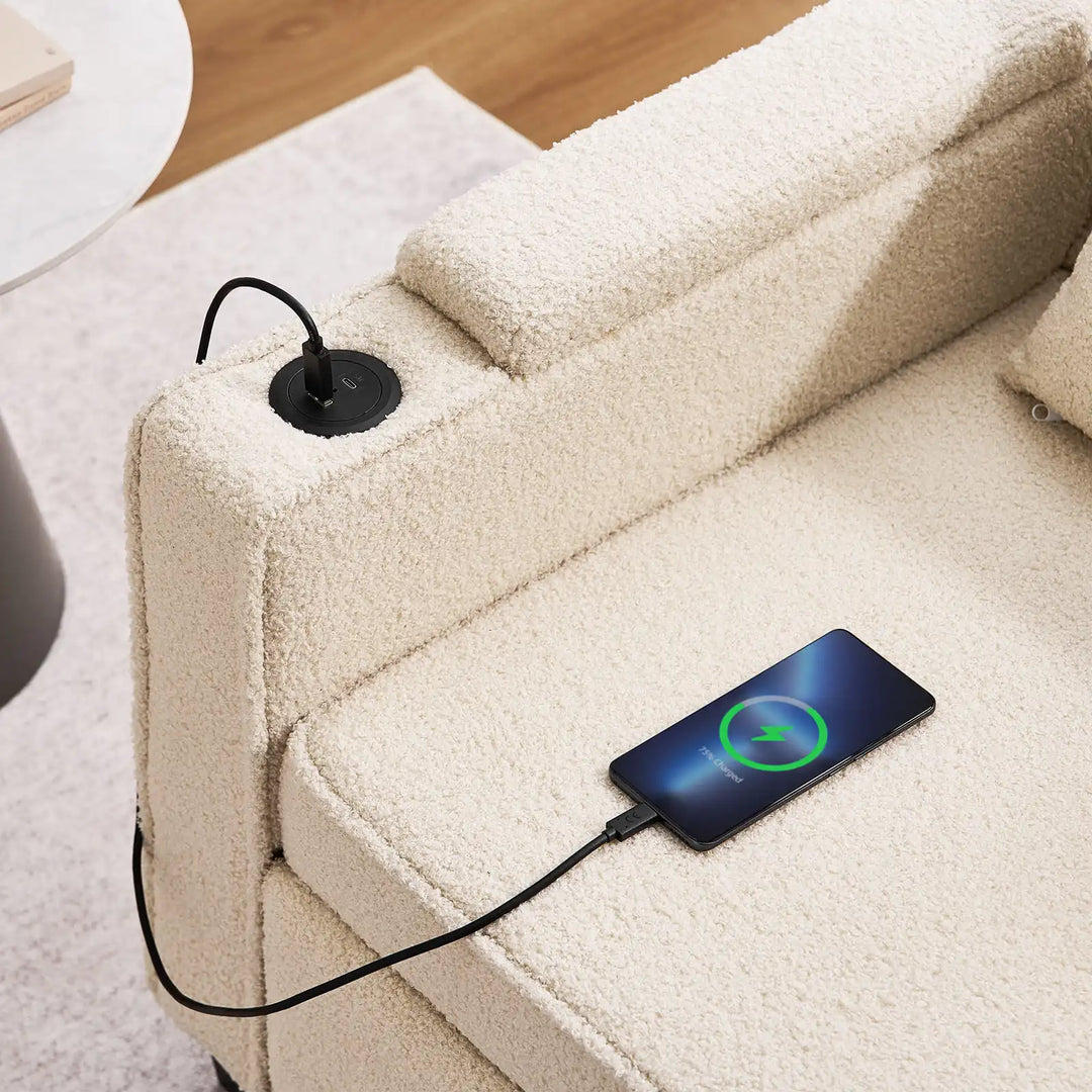 Clarkson Sofa Bed with USB port charging phone for everyday convenience