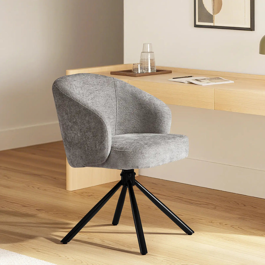 Cleo Grey Swivel Chair at a home office desk