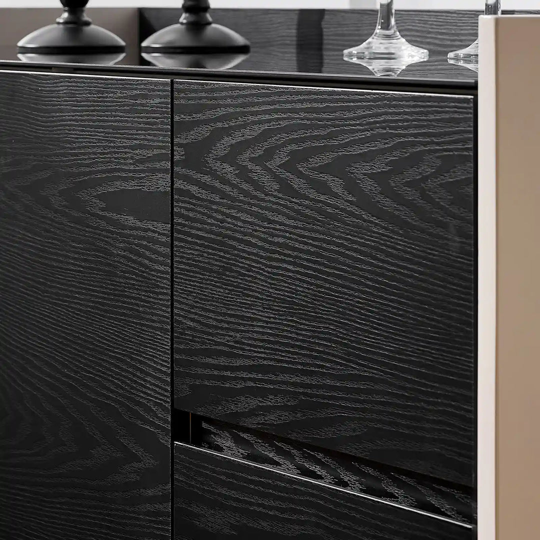 Close-up of The Dakota Small Dining Sideboard showcasing wood grain texture