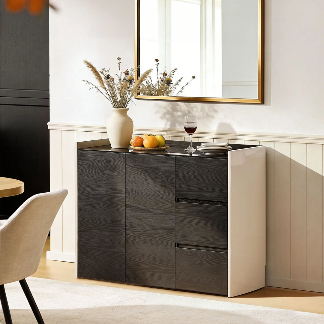 The Dakota Medium Dining Sideboard is located in the dining room