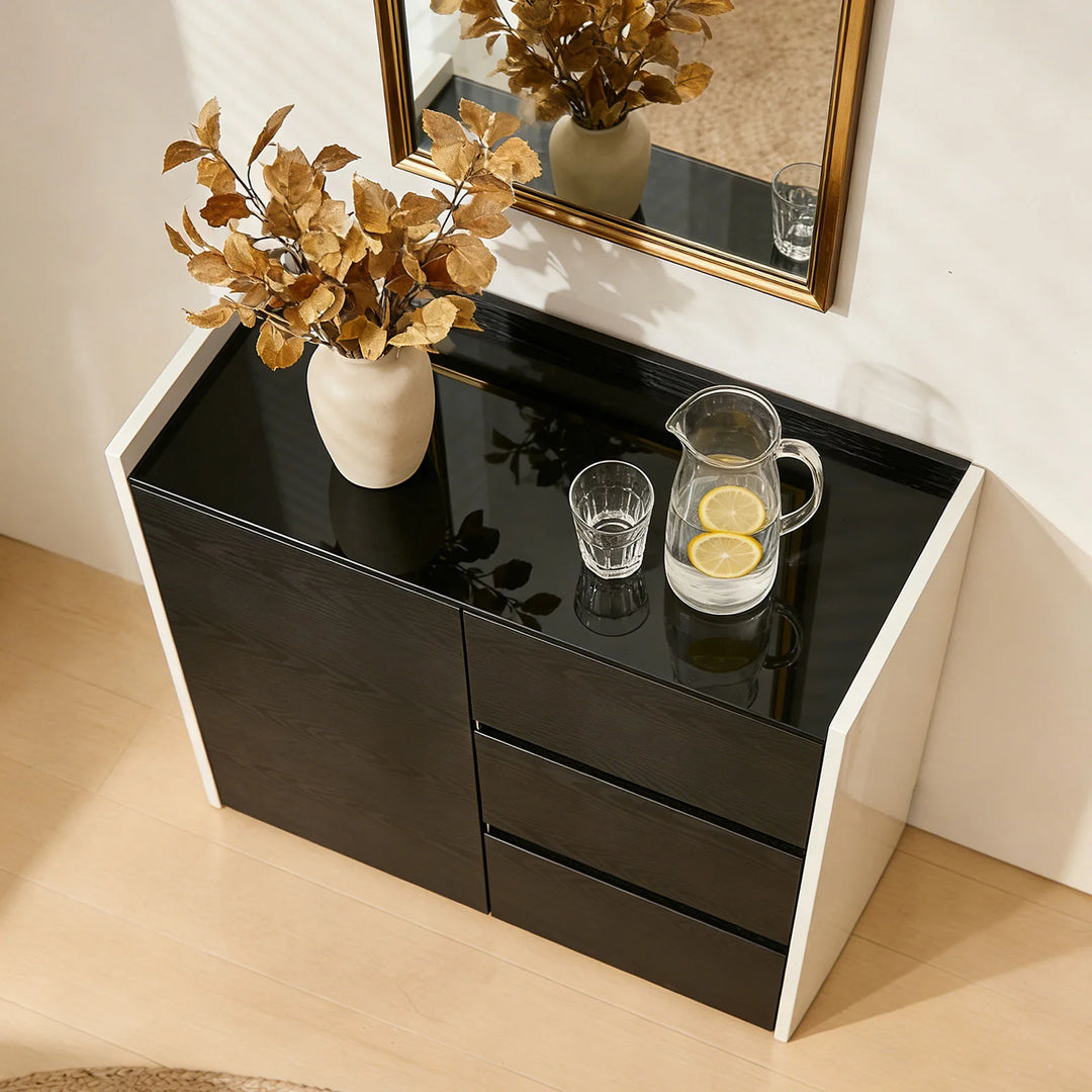 The Dakota Small Dining Sideboard is located in the dining room