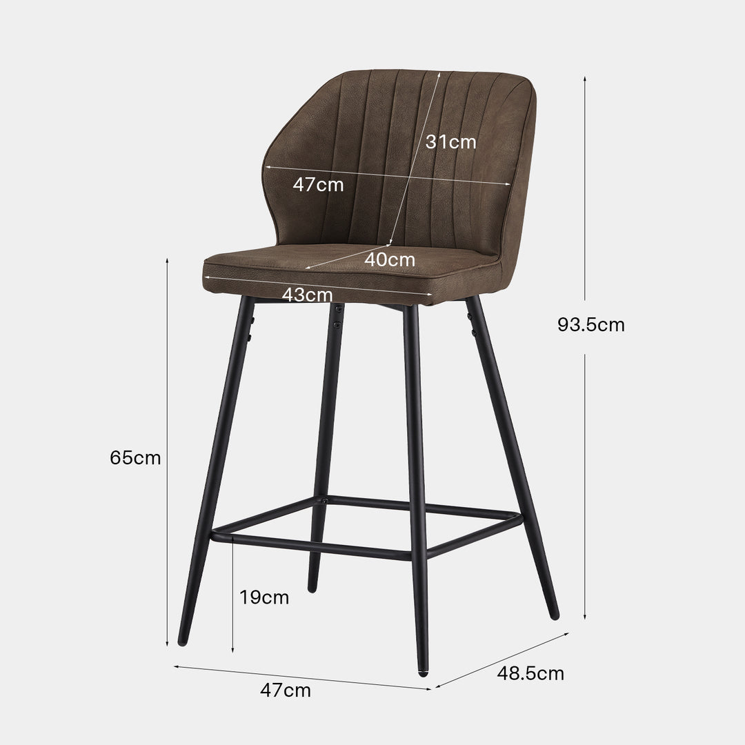 Danforth Bar Stool [Set of 2] [65CM] [PU Leather]