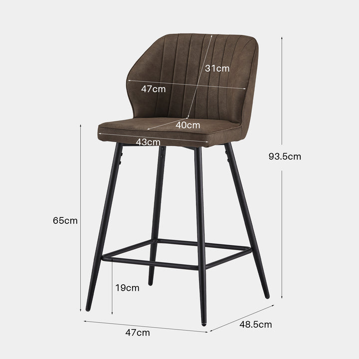 Danforth Bar Stool [Set of 2] [65CM] [PU Leather]