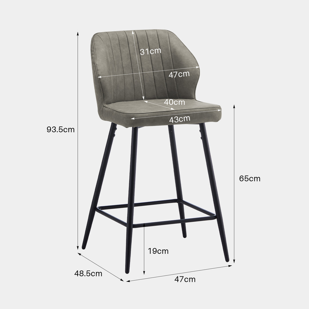 Danforth Bar Stool [Set of 2] [65CM] [PU Leather]