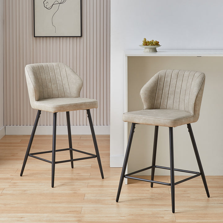 Danforth Bar Stool [Set of 2] [65CM] [PU Leather]