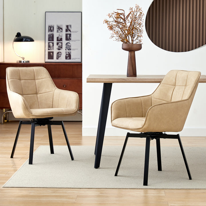 Danyl Swivel Dining Chairs[Set of 2] [PU Leather]