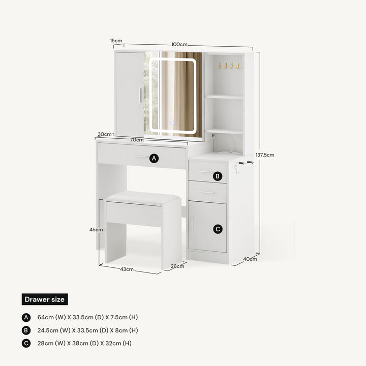 Daphne Jewellery Storage Dressing Table Set